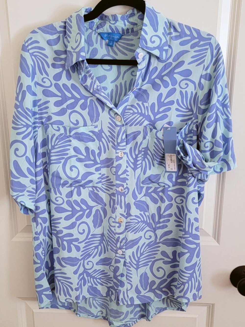 NWT Blue Ginger Beach shirt. Size L.